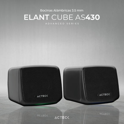 Acteck Bocinas Elant Cube, Alámbrico, 3w Rms, 3.5mm, Negro