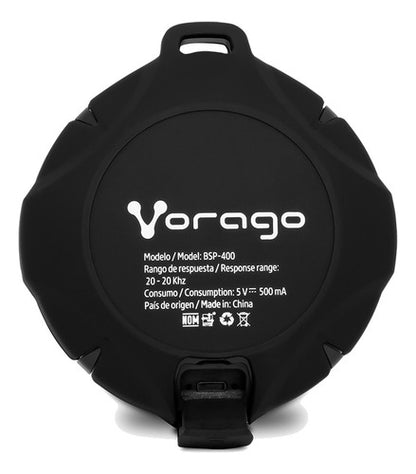 Vorago Bocina Portátil Bsp-400, Bluetooth 5w Rms Negro Agua