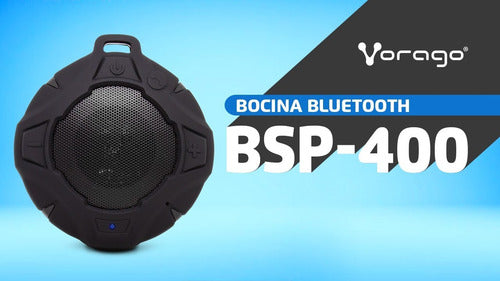 Vorago Bocina Portátil Bsp-400, Bluetooth 5w Rms Negro Agua