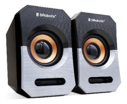 Brobotix Bocinas Portátiles 963913, Alámbrico 2.0 Canales 5w Negro