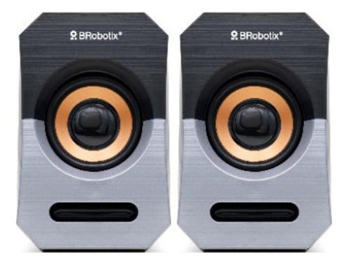 Brobotix Bocinas Portátiles 963913, Alámbrico 2.0 Canales 5w Negro