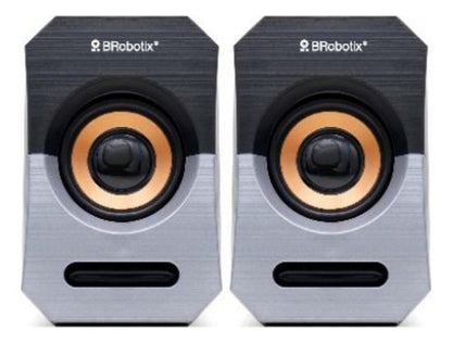 Brobotix Bocinas Portátiles 963913, Alámbrico 2.0 Canales 5w Negro