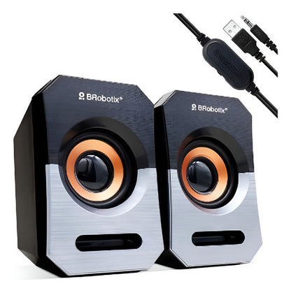 Brobotix Bocinas Portátiles 963913, Alámbrico 2.0 Canales 5w Negro