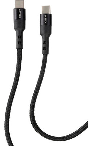 Acteck Cable Usb C Macho - Usb C Macho, 1.80 Metros, Negro