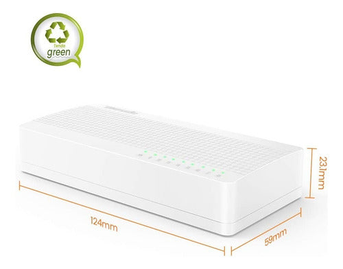 Switch Tenda 8 Puertos Escritorio 200mbps Ethernet S108