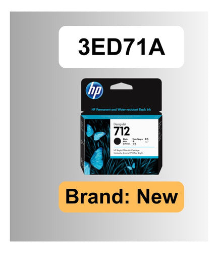 Cartucho Hp 712 Negro 80ml 3ed71a T210, T230, T250 T630 T650