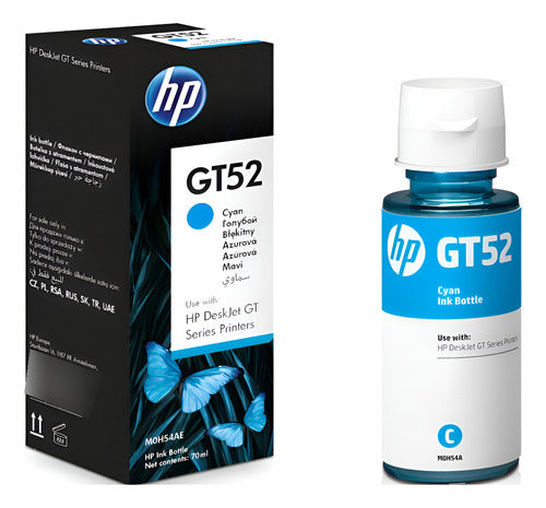 Tanque De Tinta Hp Gt52 Cian, 70ml Original M0h54al