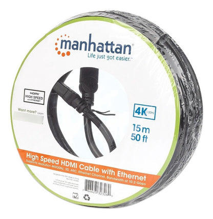 Manhattan Cable Hdmi Canal Ethernet, Hdmi Macho 4k, 30hz 15m