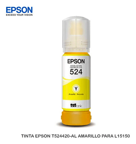 Tanque De Tinta Epson T524 Amarillo, 7500 Pag Ecotank L15150