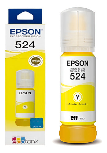 Tanque De Tinta Epson T524 Amarillo, 7500 Pag Ecotank L15150