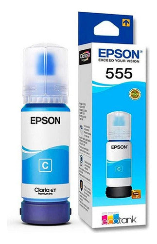 Tanque De Tinta Epson T555 Cian, 70ml, 6300 Pag L8160/l8180