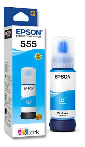Tanque De Tinta Epson T555 Cian, 70ml, 6300 Pag L8160/l8180