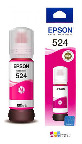 Tanque De Tinta Epson T524 Magenta, 6000 Pag Ecotank L15150