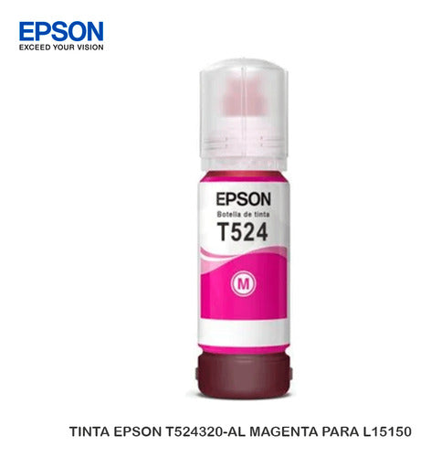 Tanque De Tinta Epson T524 Magenta, 6000 Pag Ecotank L15150