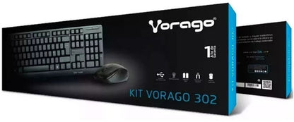 Kit De Teclado Y Mouse Vorago Km-302, Inalámbrico Usb Negro