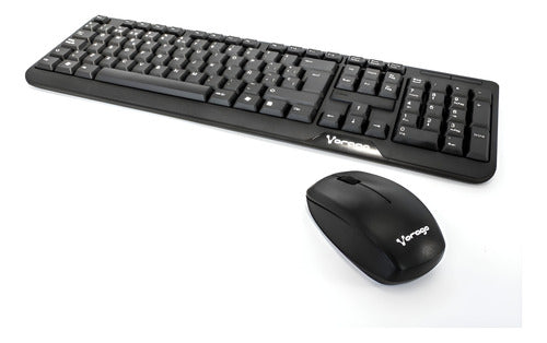 Kit De Teclado Y Mouse Vorago Km-302, Inalámbrico Usb Negro