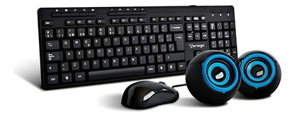 Kit De Teclado Mouse Bocinas Vorago Kms-104 Alámbrico Negro