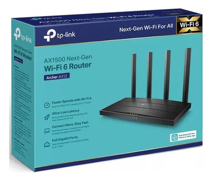 TP-Link Router WiFi 6, AX1500 Doble Banda, (Archer AX12)