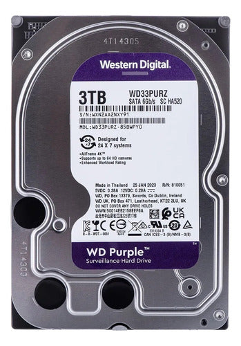 Disco Duro Videovigilancia Wd Purple Surveillance 3.5 , 3tb