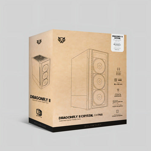 Gabinete Gamer Balam Rush Dragonfly Ii Crystal Gm745 Blanco