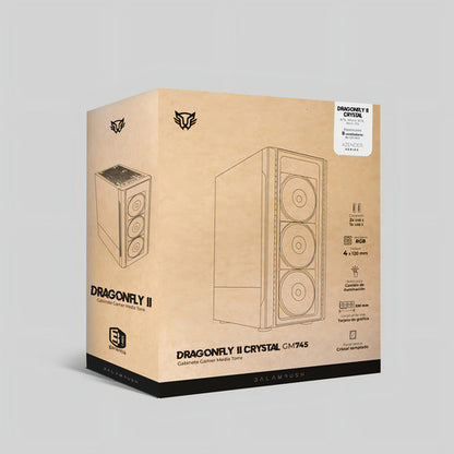 Gabinete Gamer Balam Rush Dragonfly Ii Crystal Gm745 Blanco
