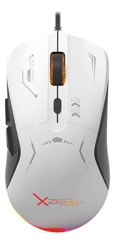 Mouse Gamer Xzeal Óptic Starter Alámbrico Usb 7200dpi Blanco