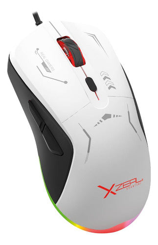 Mouse Gamer Xzeal Óptic Starter Alámbrico Usb 7200dpi Blanco