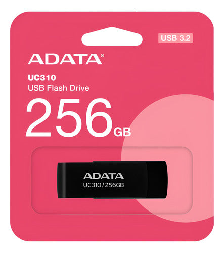 Memoria Usb Adata Uc310 256gb Usb 3.2 Lectura 100 Mb/s Negro