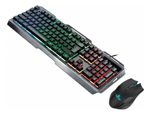 Kit Gamer De Teclado Mouse Phoenix 3000 Alámbrico Usb Negro