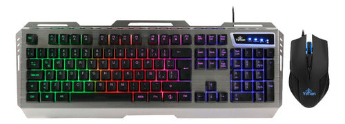 Kit Gamer De Teclado Mouse Phoenix 3000 Alámbrico Usb Negro