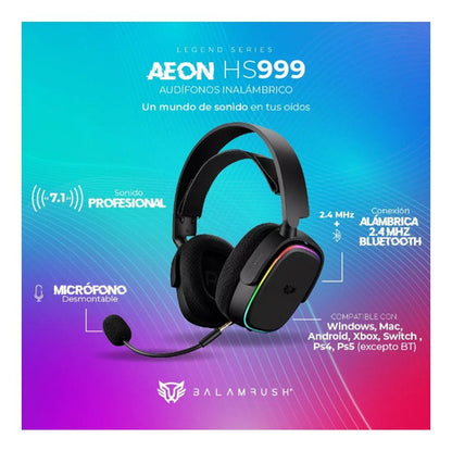 Audifonos Balam Rush Gamer Inalambrico Over-ear Aeon Hs999