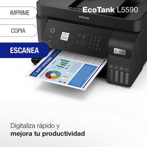 Multifuncional Epson Ecotank L5590, Color, Inyección, Tanque