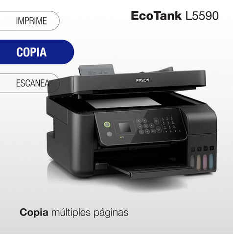 Multifuncional Epson Ecotank L5590, Color, Inyección, Tanque