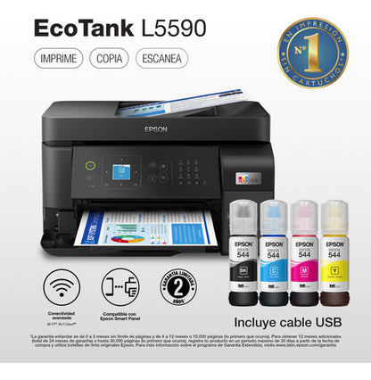 Multifuncional Epson Ecotank L5590, Color, Inyección, Tanque