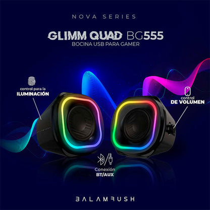 Balam Rush Bocina Gamer Glimm Quad Bg555 Bluetooth 2 Pzs