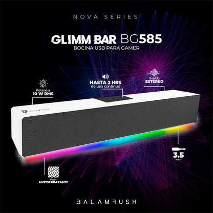 Balam Rush Barra De Sonido Glimm Bar Bg585 Bluetooth 10w Rms