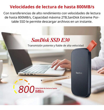 Ssd Externo Sandisk Portable, 2tb, Usb C 3.2, Negro Firmware