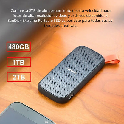 Ssd Externo Sandisk Portable, 2tb, Usb C 3.2, Negro Firmware