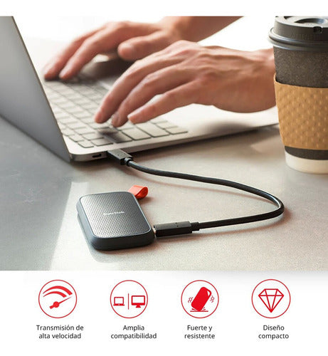 Ssd Externo Sandisk Portable, 2tb, Usb C 3.2, Negro Firmware