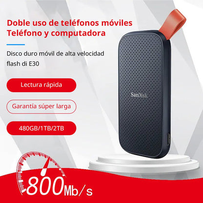 Ssd Externo Sandisk Portable, 2tb, Usb C 3.2, Negro Firmware