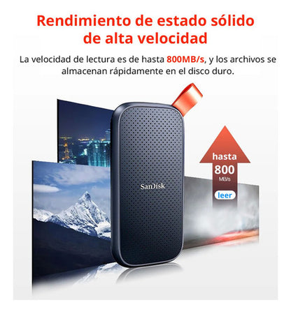 Ssd Externo Sandisk Portable, 2tb, Usb C 3.2, Negro Firmware