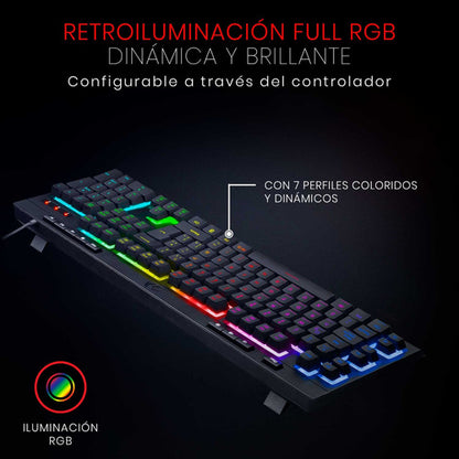 Teclado De Membrana Redragon Shiva K512rgb Negro C/software