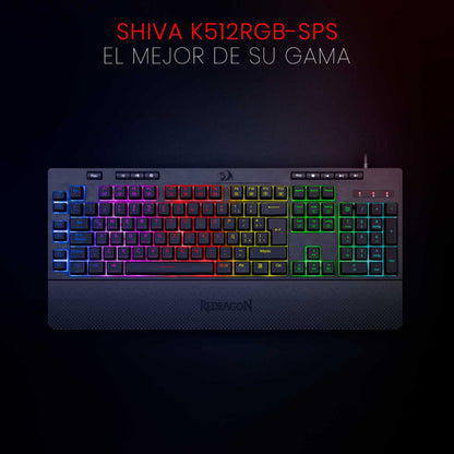 Teclado De Membrana Redragon Shiva K512rgb Negro C/software