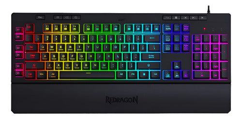 Teclado De Membrana Redragon Shiva K512rgb Negro C/software