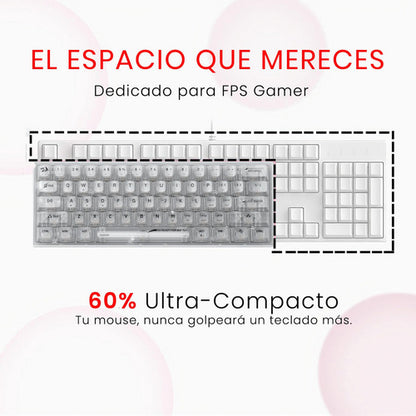 Teclado Gamer Redragon Fizz Rgb K617-ct Transparente Inglés