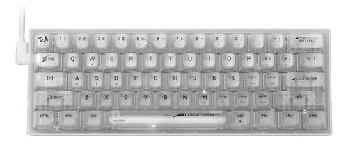 Teclado Gamer Redragon Fizz Rgb K617-ct Transparente Inglés