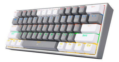 Teclado Gamer Redragon Fizz Rainbow K617r Gris/blanco Inglés