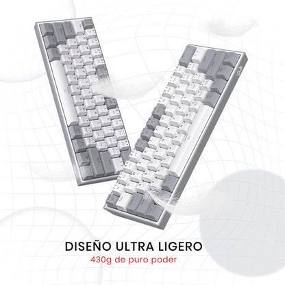 Teclado Gamer Redragon Fizz Rainbow K617r Blanco/gris Inglés