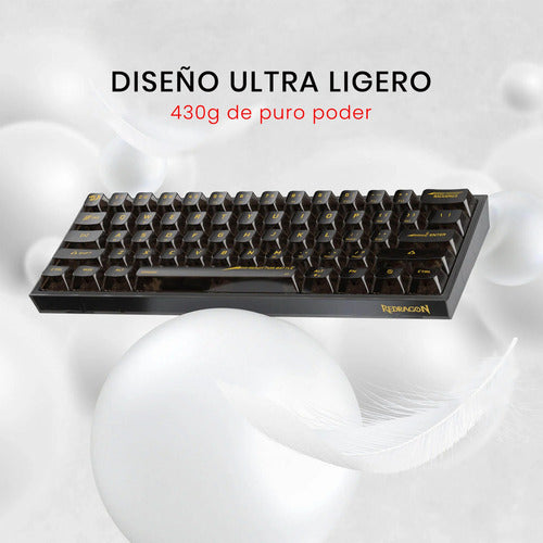 Teclado Gamer Redragon Fizz Rgb K617-ctb Transparente Inglés