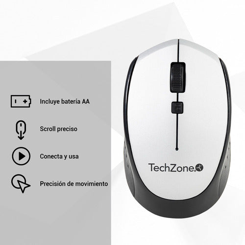 Mouse Techzone Óptico Tz19mou01-ina Usb, 1600dpi Plata